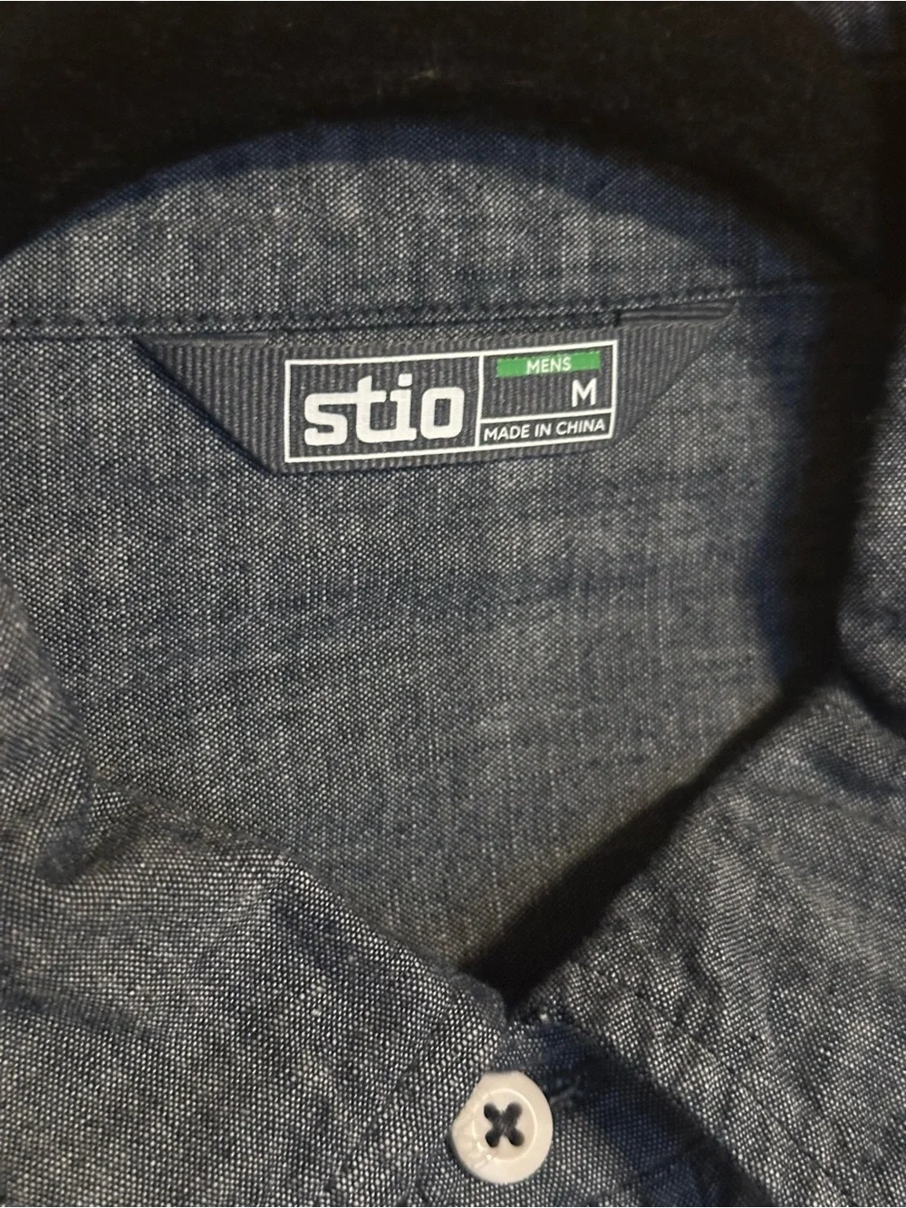Stio Men's Dark Blue Chambray Button-Down Shirt - Picture 3 of 4